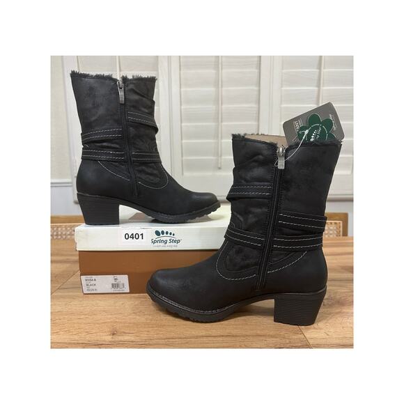 Spring Step Relife Boisa Boot Black Vegan Leather 9 US 40 EU NIB Water Resistant - Picture 10 of 16